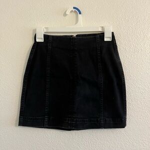 high waisted denim skirt